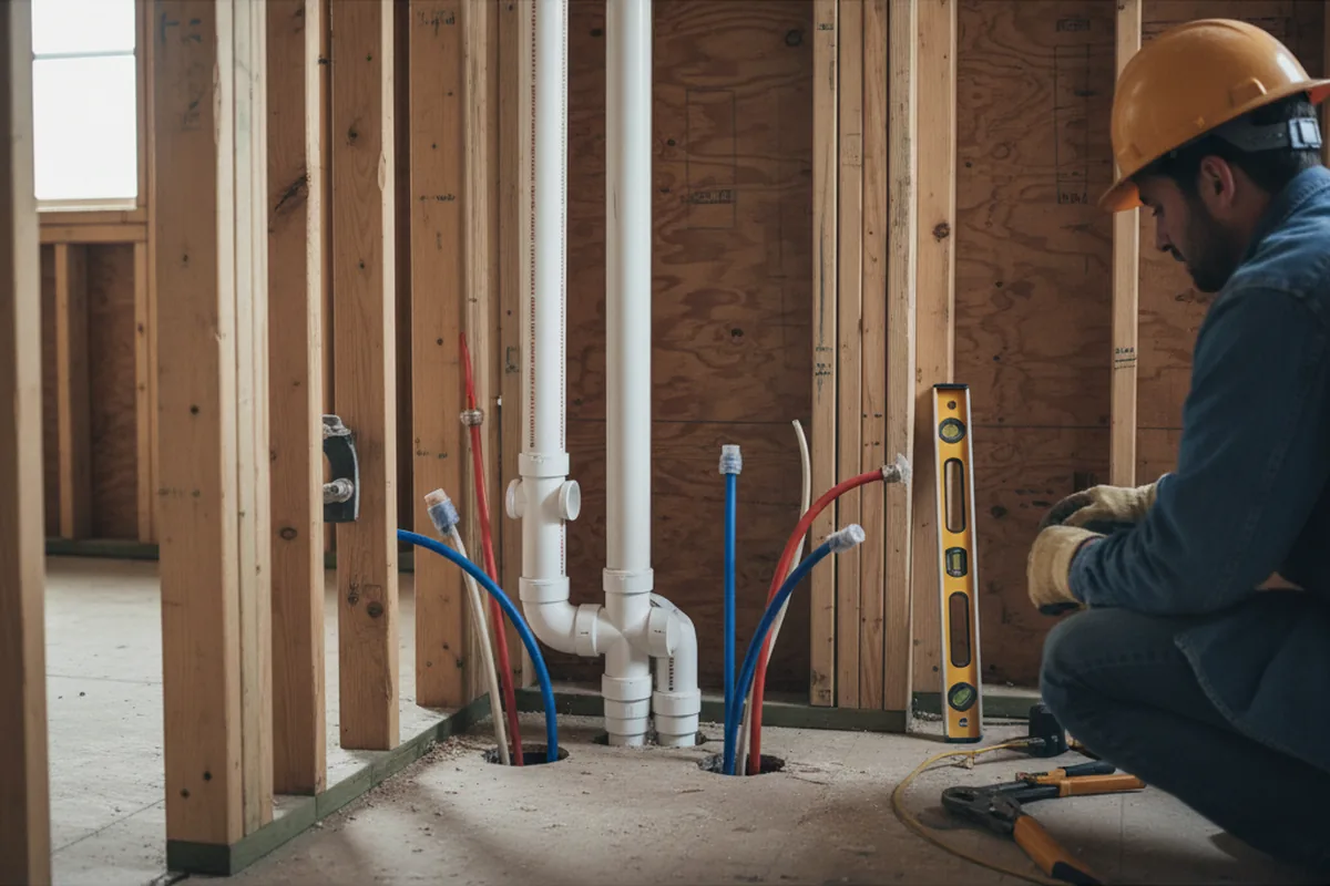 Drain and supply rough-in during Drain Cleaning in Cobalt